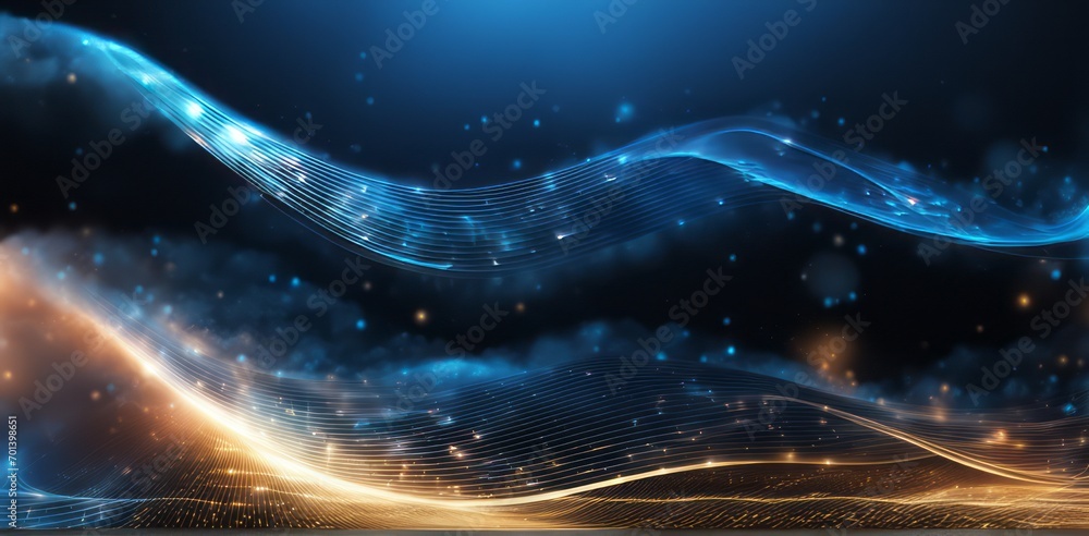 Aufkleber digital business abstract wave technology background the futuristic realm with this captivating wallpaper, the mesmerizing wave of science , creating a visual network of innovation