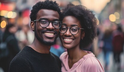 African American Couple Posing for a Picture Generative AI - obrazy, fototapety, plakaty