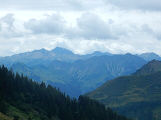 alpine landscape in damuls, voralberg, austria, 
