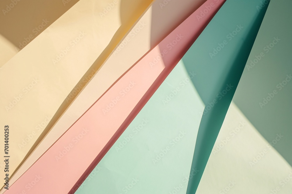 Poster colorful paper rolls in a row generative ai