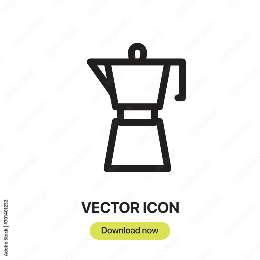 Fototapete Coffee Maker icon vector. Linear-style sign for mobile concept and web design. Coffee Maker symbol illustration. Pixel vector graphics - Vector.