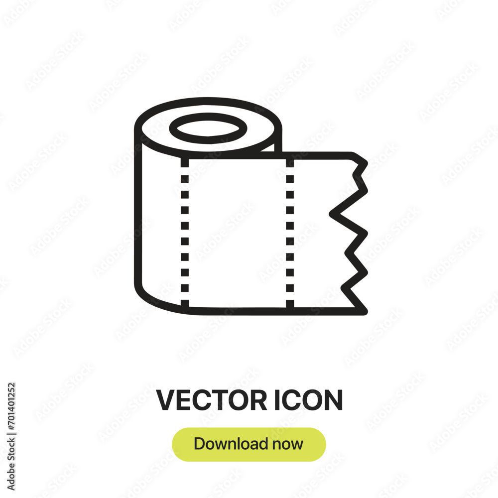 Fototapete Toilet Paper icon vector. Linear-style sign for mobile concept and web design. Toilet Paper symbol illustration. Pixel vector graphics - Vector.