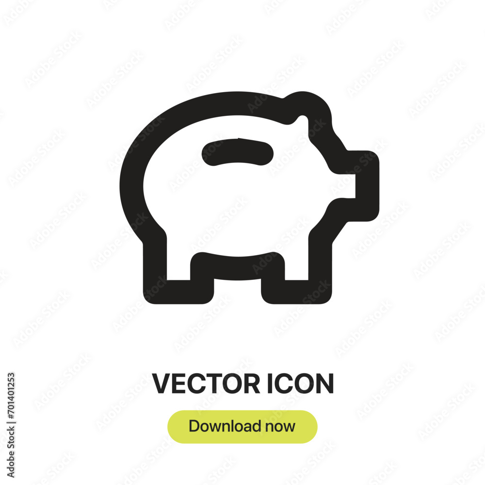 Poster piggy bank icon vector. linear-style sign for mobile concept and web design. piggy bank symbol illus