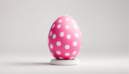 Easter card with pink and white polka dot egg