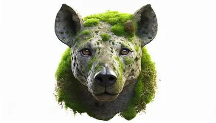 Tuinposter head of a hyena mossy, statue © Batuhan