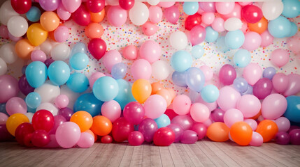 Birthday balloons background banner 