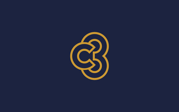 letter c with number 3 logo icon design vector design template inspiration