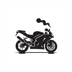 Obraz na płótnie Canvas Dynamic Motion: Bike Silhouette in Action - Motorbike Stock Vector, Black Vector Bike Silhouette 