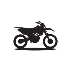 Obraz na płótnie Canvas Childhood Nostalgia: Bike Silhouette for Happy Memories - Motorbike Stock Vector, Black Vector Bike Silhouette 