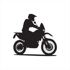 Obraz na płótnie Canvas Bike Enthusiast: Silhouette of Passionate Rider - Black Vector Bike Silhouette, Motorbike Stock Vector 