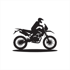 Fototapeta na wymiar Pedal Power: Energetic Biker Silhouette in Simple Form - Motorbike Stock Vector, Black Vector Bike Silhouette 