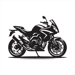 Obraz na płótnie Canvas Cycling Fitness: Active Lifestyle in Bike Silhouette - Motorbike Stock Vector, Black Vector Bike Silhouette 