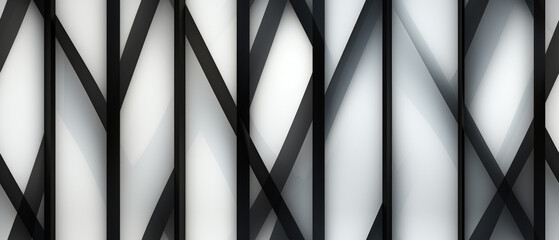 Minimalist pattern featuring bright white shapes and dark steel lines.