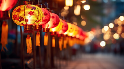 chinese decorative lanterns in a street