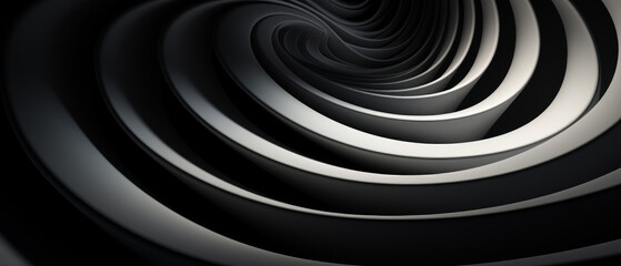 Futuristic illustration featuring a metallic spiral pattern.