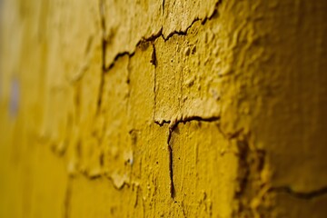 Yellow Wall with Peeling Paint Generative AI