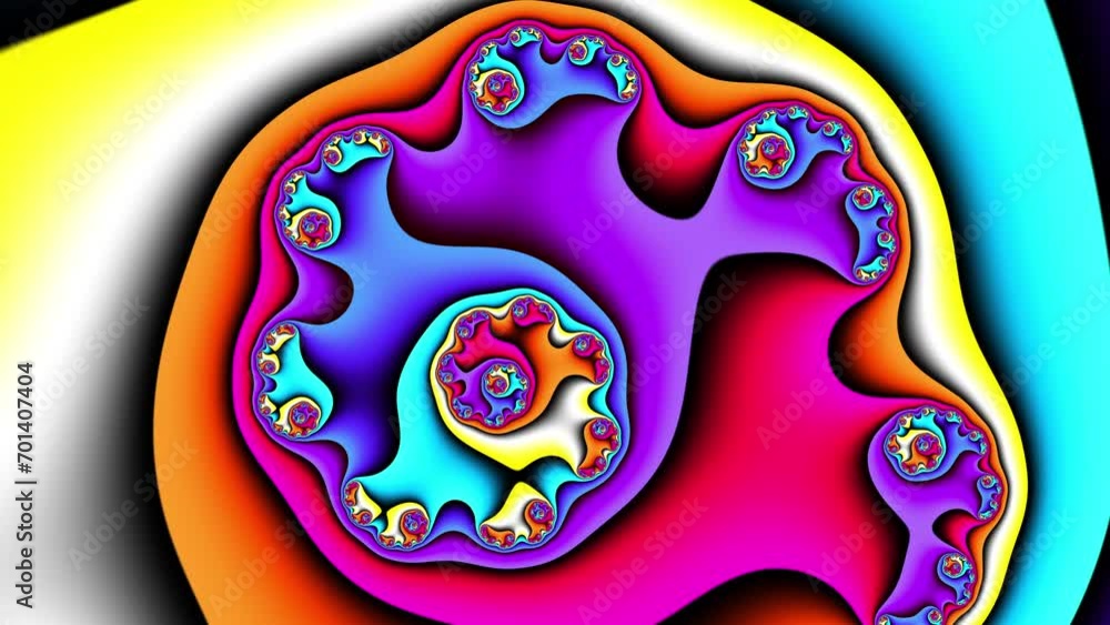 Poster seamless colorful abstract transitions motion graphics. cartoon fractal digital graphic. 4k looping 