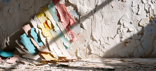 Colorful Paper Pieces on a Wall Generative AI