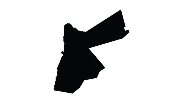 Animation forms a map icon for the country of Jordan