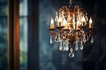 A chandelier hanging from the roof
