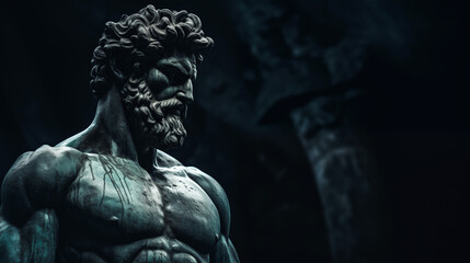 marble statue exuding ancient strength motivational background wallpaper - obrazy, fototapety, plakaty