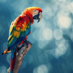 Obraz premium Vibrant Tropical Bird Perched on a Branch