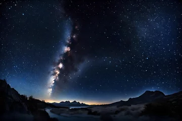 Photo sur Plexiglas Aurores boréales A crystal-clear night sky filled with stars.