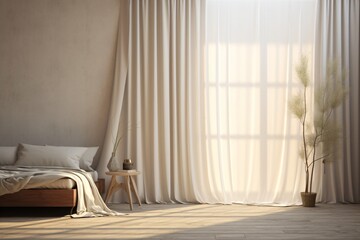 White curtains for home decor