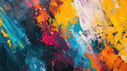 Obraz na płótnie Canvas Expressive Palette, Wall Art with Vibrant Strokes