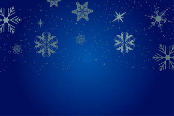 Blue winter snowflakes banner. Vector illustration