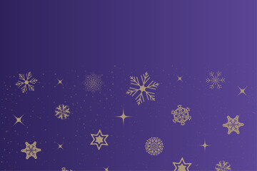 Purple winter snowflakes banner. vector illustration