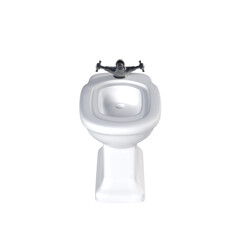 Lavatory pan isolated on a transparent background, bidet, 3D illustration, and CG render