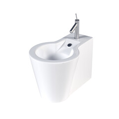 Lavatory pan isolated on a transparent background, bidet, 3D illustration, and CG render