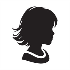 Silhouette of a Kid: Tender Contours Expressing the Beauty of Innocent Play - Black Vector Stock Child
