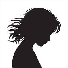 Child Silhouette: Endearing Silhouetted Moments of Youthful Delight - Kid Black Vector Stock
