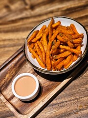 french fries with sauce
