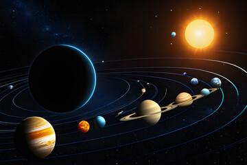 Solar system vector planet background