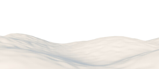 Snow-Covered Hills Under a Calm Sky. 3D render.	
