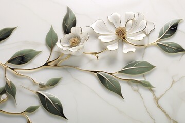 Delicately crafted Pietra dura blooms cast mesmerizing reflections on marble, embodying the delicate artistry etched in stone.