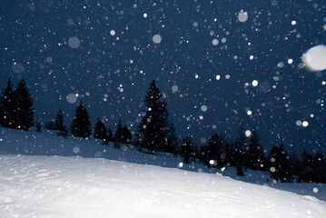 Landschaft | Winter | Schnee | Nacht