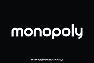 Modern creative sans serif alphabet display font vector. Geometric typography style