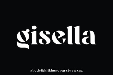 Unique decorative stencil type alphabet display font vector. Creative typography style