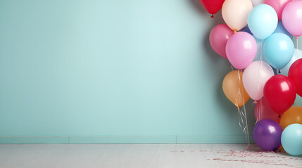 Colorful balloons decoration for birthday celebrations.