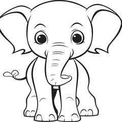 Fototapeta premium cute elephant coloring page