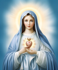 Immaculate heart of virgin Mary, mother of god © ZAY WIN HTAI