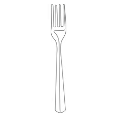 Knife and fork continuous single line outline vector art drawing and simple one line minimalist design