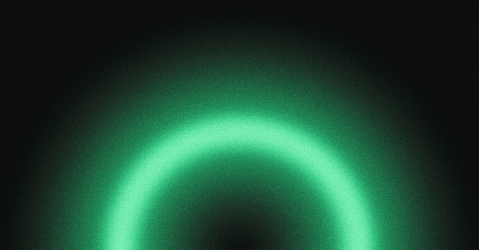 Glowing green light ring black background grainy gradient noise texture poster banner backdrop abstract design