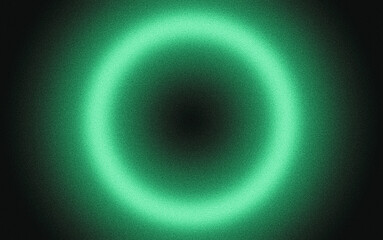 Glowing green light ring black background grainy gradient noise texture poster banner backdrop abstract design