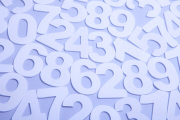 Background of numbers. from zero to nine. Numbers texture. Finance data concept. Matematic. Seamless pattern with numbers. financial crisis concept. Business success.