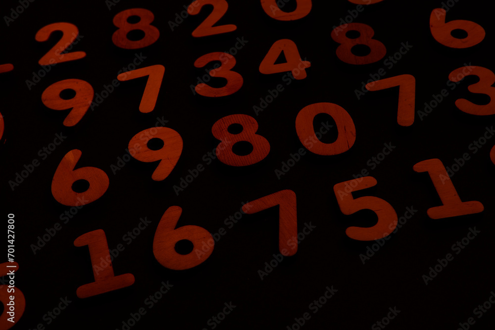 Poster background of numbers. from zero to nine. numbers texture. finance data concept. matematic. seamless